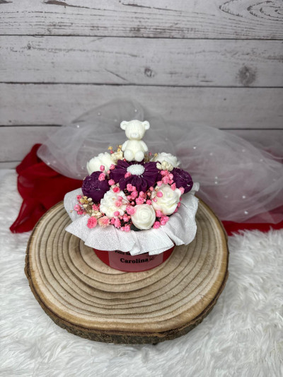 Caja floral de velas artesanales en cera de soja – Regalo romántico para San Valentín