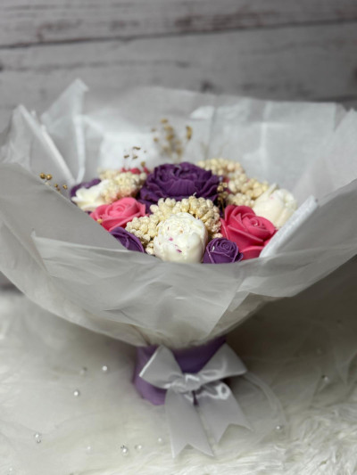 Ramo de flores de cera de soja aromática – Bouquet artesanal romántico para San Valentín