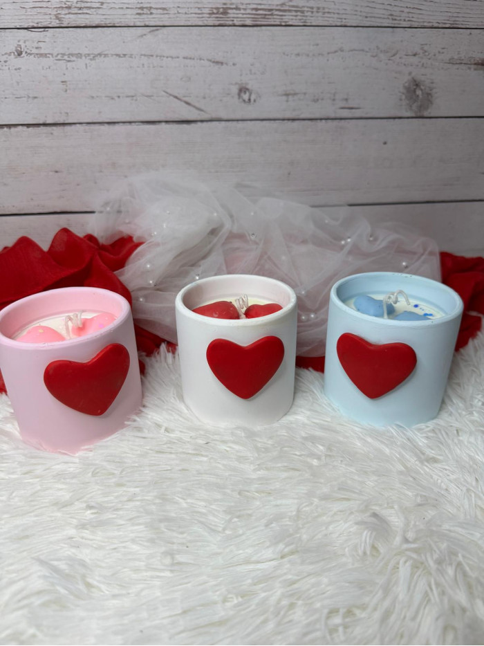 Taza de resina con vela de cera de soja – Regalo romántico para San Valentín