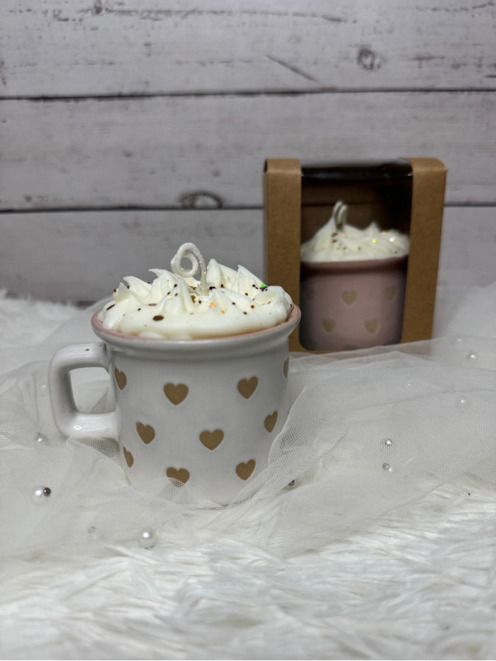 Taza de resina con vela de cera de soja – Regalo romántico para San Valentín