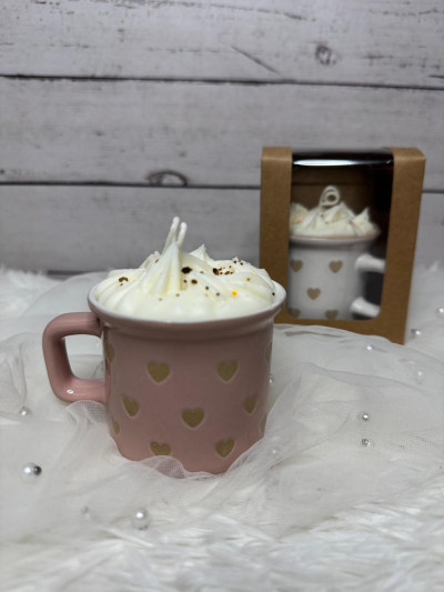 Taza de resina con vela de cera de soja – Regalo romántico para San Valentín