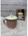 Taza de resina con vela de cera de soja – Regalo romántico para San Valentín