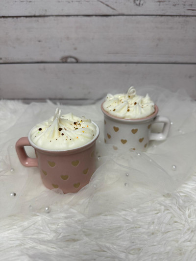 Taza de resina con vela de cera de soja – Regalo romántico para San Valentín
