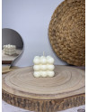 Vela Bubble Cube artesanal – Vela decorativa minimalista
