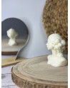 Vela busto femenino artesanal – Vela decorativa con flores estilo escultura