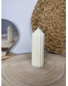 Vela columna estriada artesanal – Vela decorativa minimalista