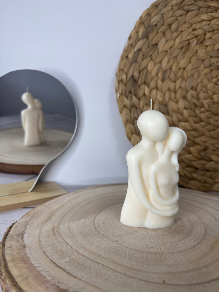 Vela pareja abrazo eterno artesanal – Vela decorativa amor y unión