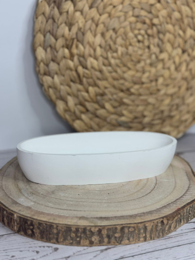 Bandeja Ovalada Decorativa de Resina al Agua – Organizador Minimalista Artesanal