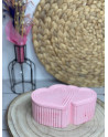 Caja decorativa de corazones con tapa – Joyero artesanal en color rosa