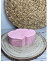Caja decorativa de corazones con tapa – Joyero artesanal en color rosa