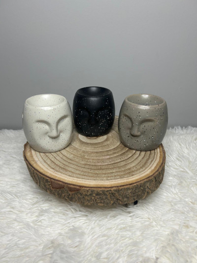 Quemador de Cerámica Rostro para Wax Melts y Aceites Esenciales | Aromatizador Decorativo